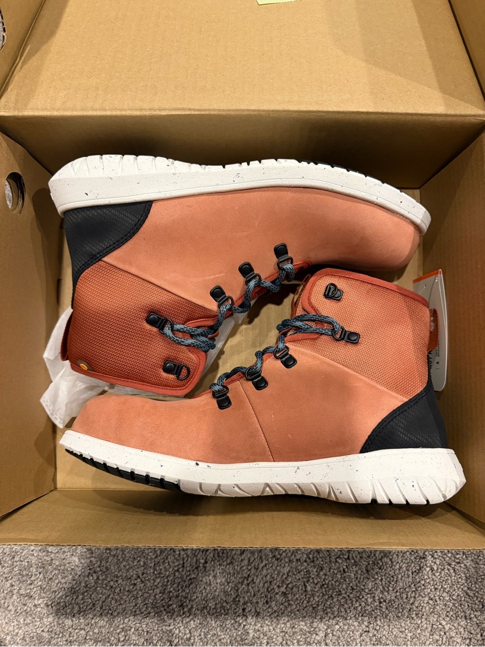 Bogs Women's Rust and Black Lace-Up High-Top Boots